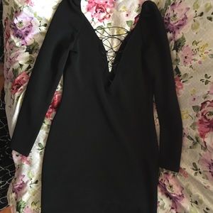 Low cut front and back corset tie dress NWOT